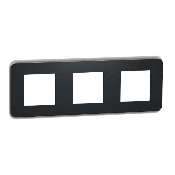Photo Unica Pro - plaque de finition - Anthracite - 3 postes | Ref : NU400654