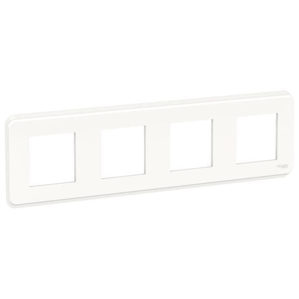 Photo Unica Pro - plaque de finition - Blanc - 4 postes | Ref : NU400818