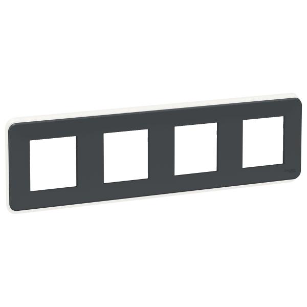 Photo Unica Pro - plaque de finition - Anthracite - 4 postes | Ref : NU400854