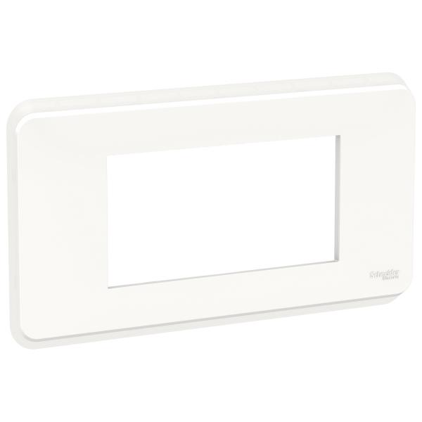 Photo Unica Pro - plaque de finition - Blanc - 4 modules | Ref : NU411418