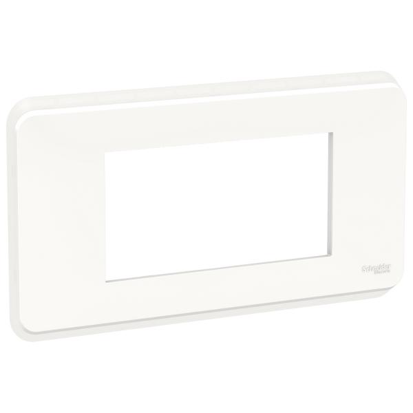 Photo Unica Pro - plaque de finition - Blanc antimicrobien - 4 modules | Ref : NU411420