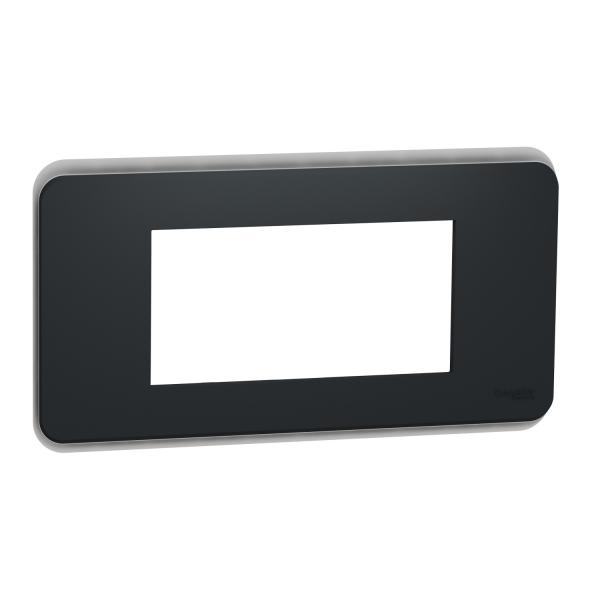 Photo Unica Pro - plaque de finition - Anthracite - 4 modules | Ref : NU411454