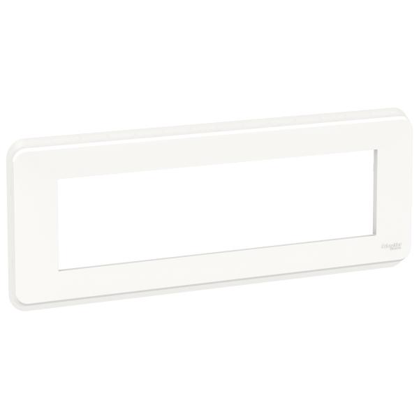 Photo Unica Pro - plaque de finition - Blanc - 8 modules | Ref : NU411818