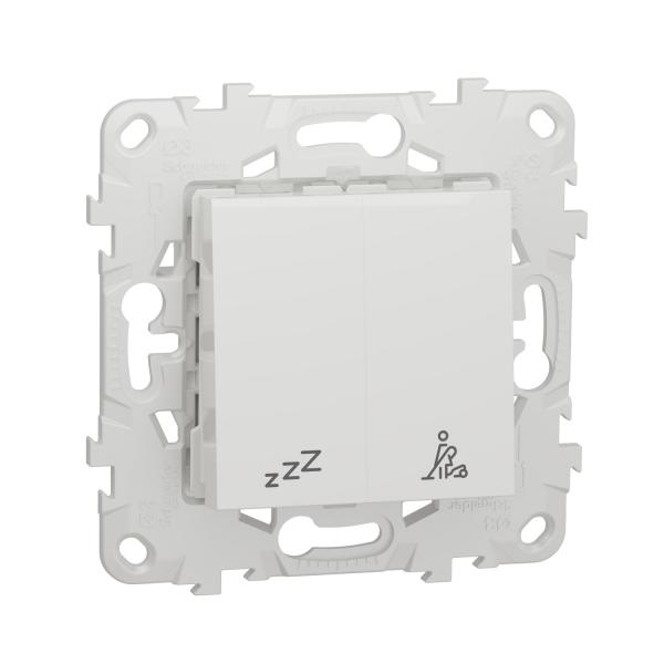 Photo Unica - commande pour indicateur de chambre htel - Blanc - mcanisme + support | Ref : NU521718