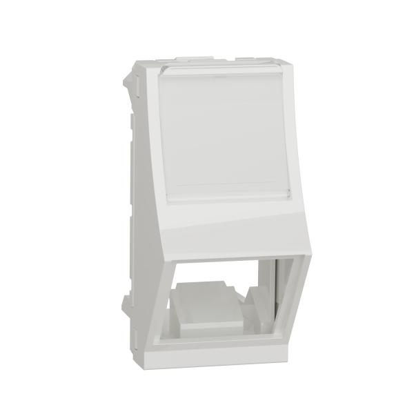 Photo Unica - prise pour 1 RJ45 S-One inclin - 1 mod - Blanc - mca seul | Ref : NU940618