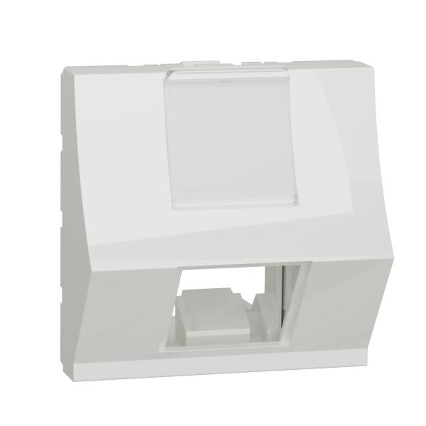Photo Unica - prise pour 1 RJ45 Keystone/Systimax - 2 mod inclin - Blanc - mca seul | Ref : NU946418