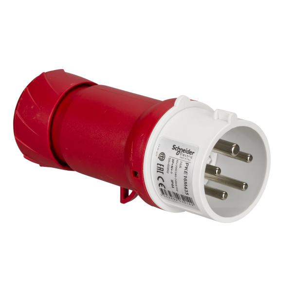 Photo PratiKa - fiche mobile industrielle droite 16 A - 3P+N+T - 380-415 V CA - IP44 | Ref : PKE16M435