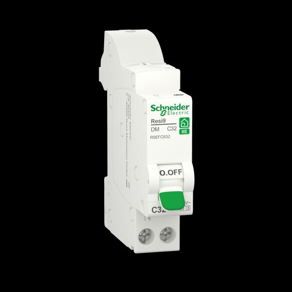 Schneider Electric Disgiuntore Inseribile 1P+N 32A Curva C Resi9 XE - Protezione Circuiti Elettrici 230V IP20 - Montaggio Rapido Senza Attrezzi - Interruttore Magnetotermico Per Quadri Elettrici
