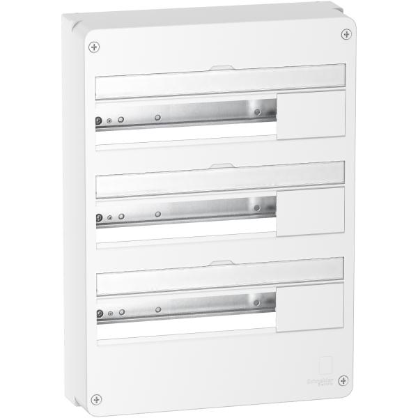 Photo Resi9 - Coffret en saillie Blanc (RAL 9003)- 3 rangées de 18 modules | Ref : R9H18403