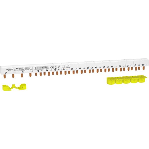 Photo Resi9 XP - peigne monobloc - 3P+N - 63A - 18 modules - cache dents 5M | Ref : R9PXH418
