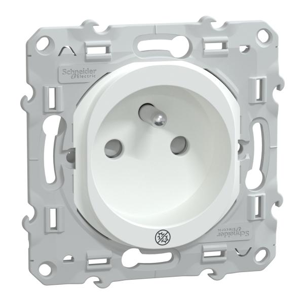 Photo Ovalis - prise de courant  puits - 2P+T - Antibactrien - fixation vis - griffes en option - Raccordement : 1 x 1.5?2 x 4 mm souple / rigide / multibrin - bornes automatiques - 16 A - 250 VCA 50 Hz - IK04 IP21D - protection peinture - NF | Ref : S300059