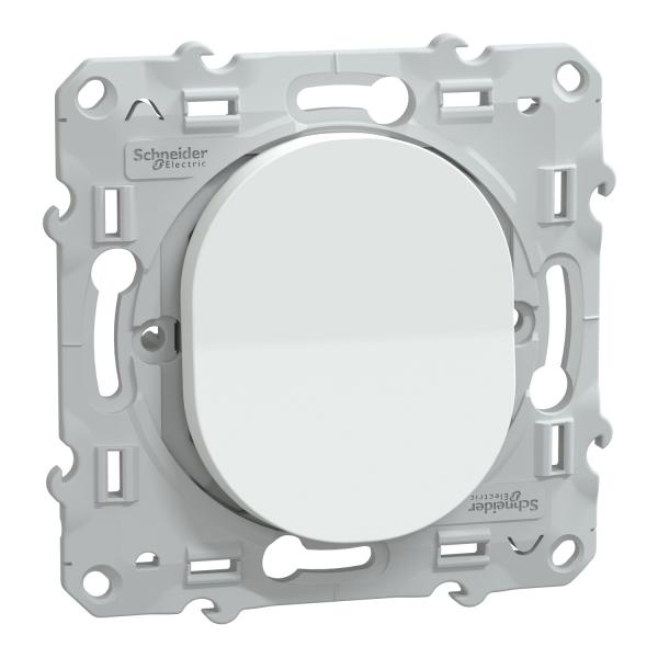 Photo Ovalis - va-et-vient - blanc - Fixation par vis - 3x2 bornes auto - 10 AX - 250 V CA 50 Hz - IK04 - IP21 D - couvercle de protection peinture - Certifi NF | Ref : S320204