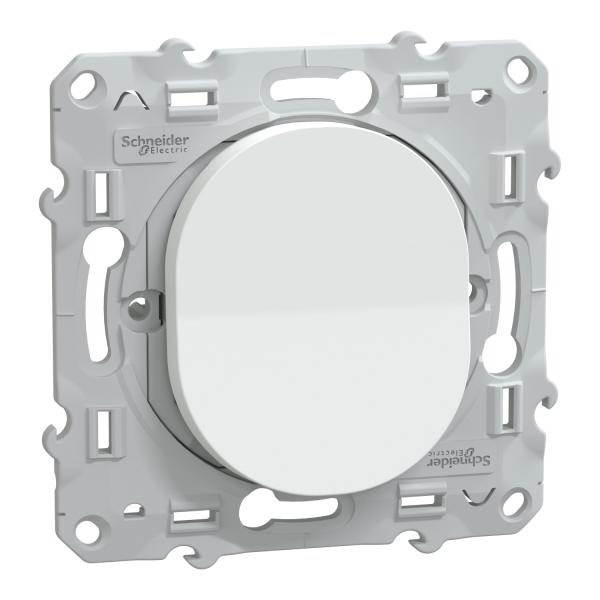 Photo Ovalis - poussoir fermeture - blanc - Fixation par vis - 3x2 bornes auto - 10 AX - 250 V CA 50 Hz - IK04 - IP21 D - couvercle de protection peinture - Certifi NF | Ref : S320206