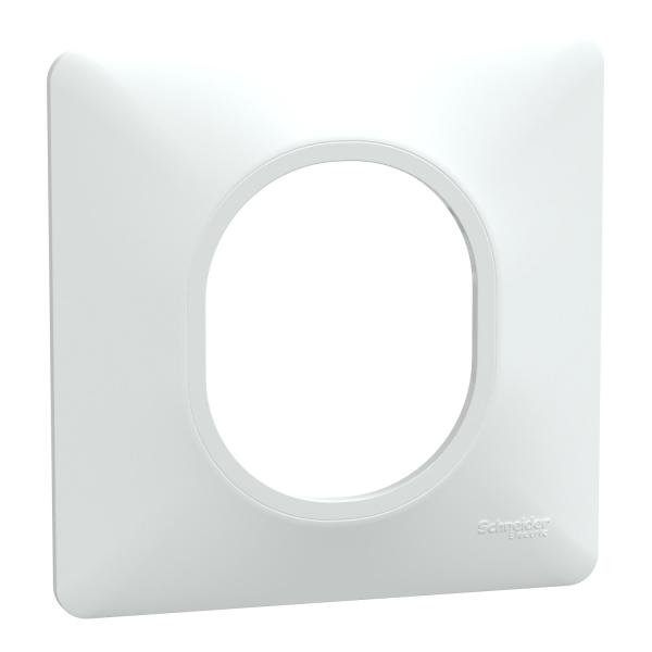 Photo Ovalis - Plaque de finition - 8 crans de fixation - rgulation possible sur le mur - 1 poste Blanc | Ref : S320702