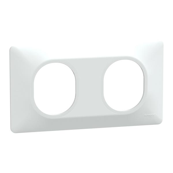 Photo Plaque 2 post Horiz 71mm Blanc | Ref : S320704