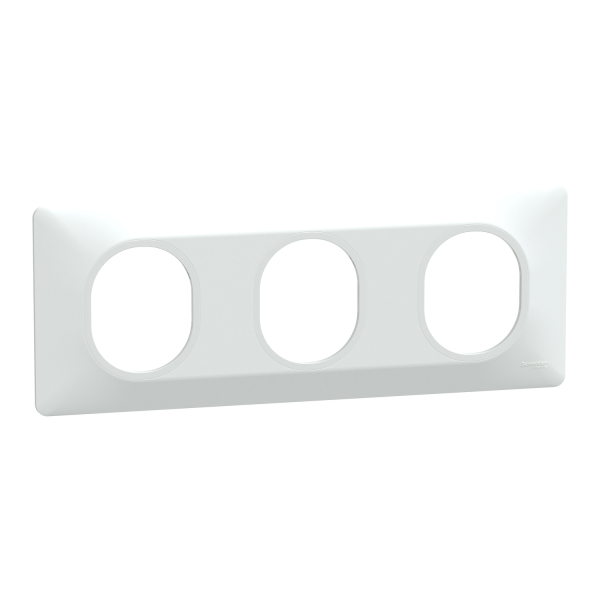 Photo Plaque 3 post Horiz 71mm Blanc | Ref : S320706