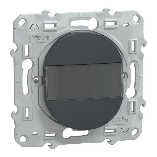 Photo Ovalis - Poussoir  fermeture - avec porte-tiquette - anthracite  - Fixation par vis - 3x2 bornes auto - 10 AX - 250 V CA 50 Hz - IK04 - IP21 D - couvercle de protection peinture - Certifi NF | Ref : S340266