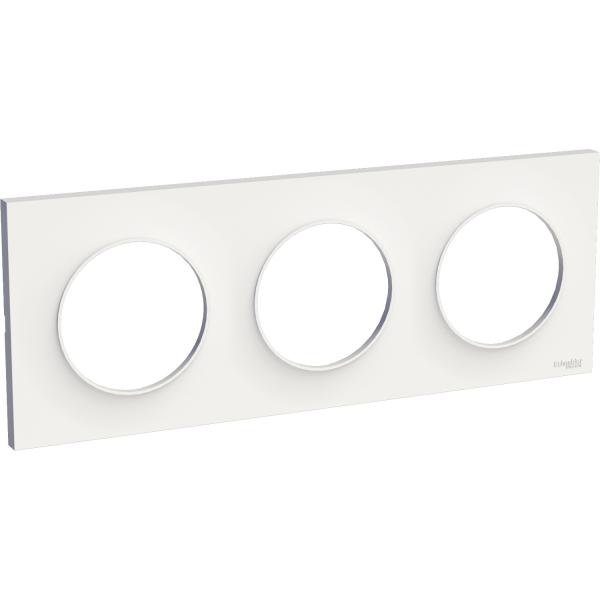 Photo Odace Styl, plaque Blanc 3 postes horizontaux ou verticaux entraxe 71mm | Ref : S520706