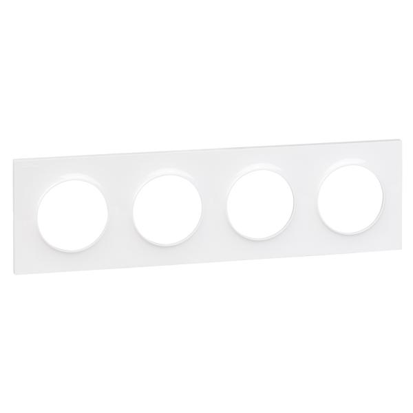 Photo Odace Styl, plaque Blanc 4 postes horizontaux ou verticaux entraxe 71mm | Ref : S520708