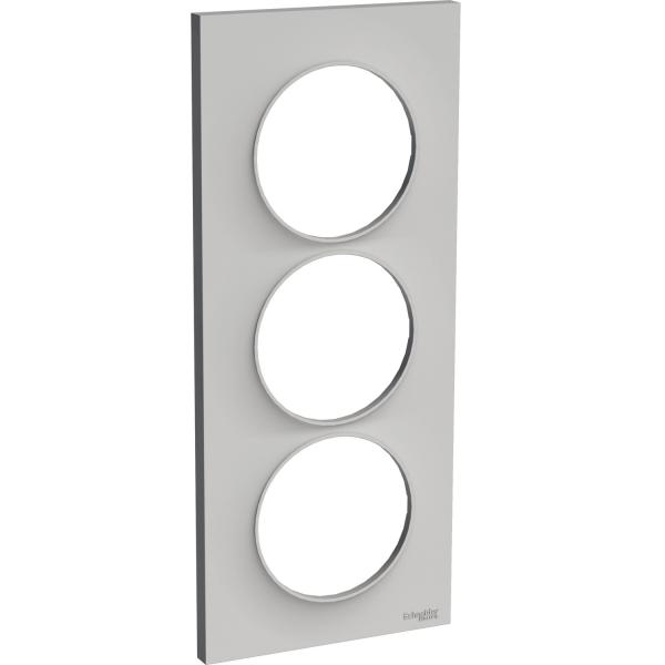 Photo Odace Styl - plaque 3 postes verticaux entraxe 57mm sable | Ref : S520716B1