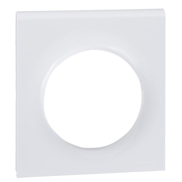 Photo Odace Styl Pratic, plaque Blanc avec couvercle intgr pour prise 1 poste | Ref : S520752