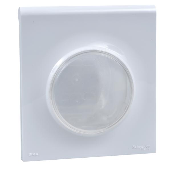 Photo Odace Styl Pratic, plaque Blanc avec couvercle souple translucide 1 poste IP44 | Ref : S520772