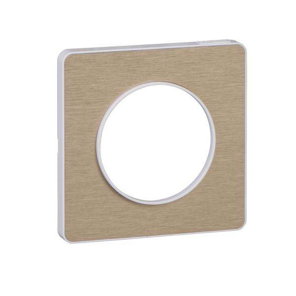 Photo Odace Touch, plaque Bronze bross avec liser Blanc 1 poste | Ref : S520802L