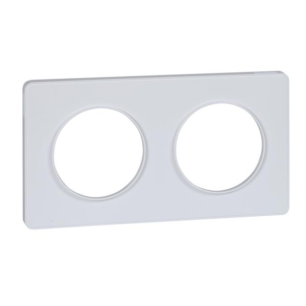 Photo Odace Touch, plaque Blanc 2 postes horiz. ou vert. entraxe 71mm | Ref : S520804