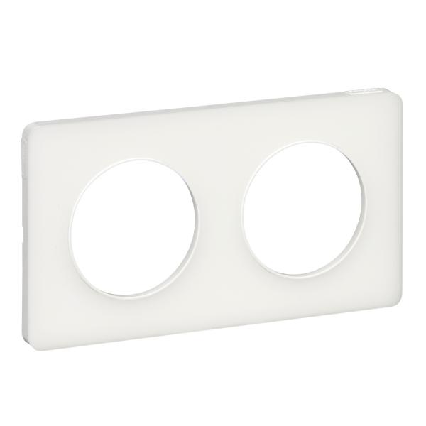 Photo Odace Touch, plaque Translucide Blanc 2 postes horiz./vert. entraxe 71mm | Ref : S520804R