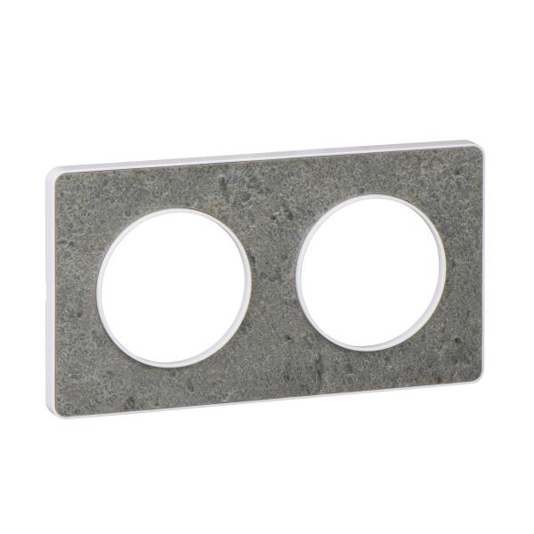 Photo Odace Touch, plaque Pierre Galet 2 postes horiz./vert. entraxe 71mm | Ref : S520804U