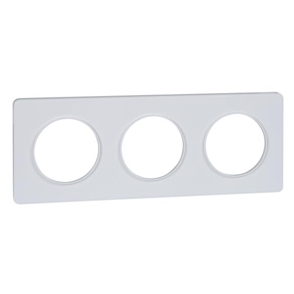 Photo Odace Touch, plaque Blanc 3 postes horiz. ou vert. entraxe 71mm | Ref : S520806