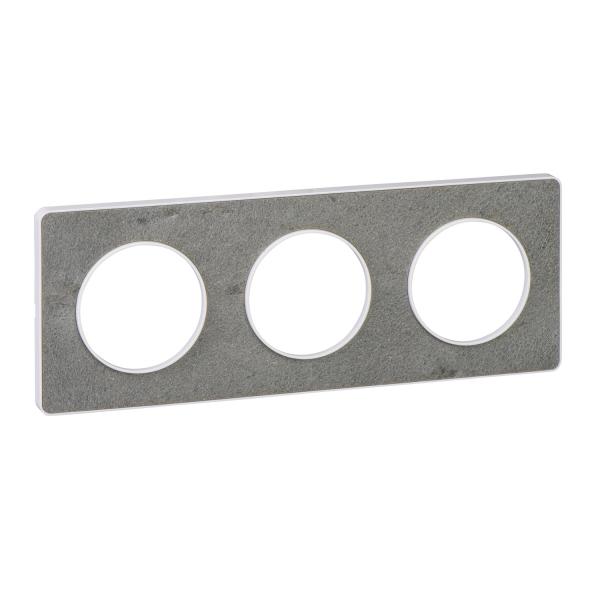 Photo Odace Touch, plaque Pierre Galet 3 postes horiz./vert. entraxe 71mm | Ref : S520806U