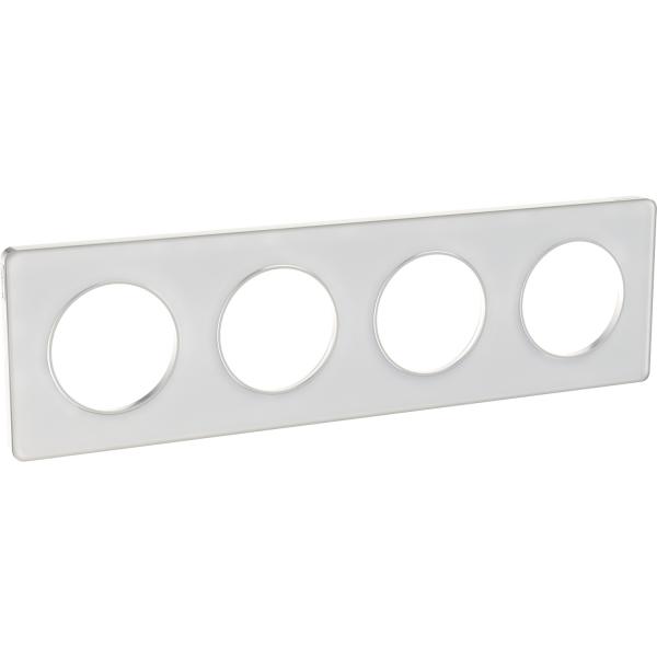 Photo Odace Touch, plaque Translucide Blanc 4 postes horiz./vert. entraxe 71mm | Ref : S520808R