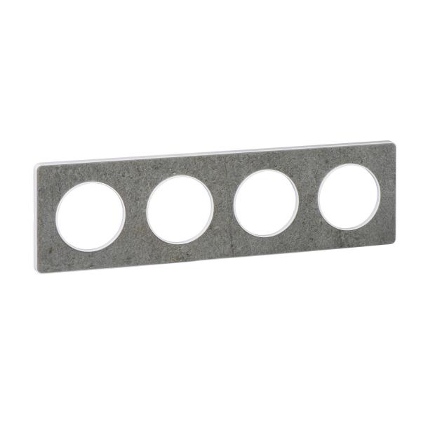 Photo Odace Touch, plaque Pierre Galet 4 postes horiz./vert. entraxe 71mm | Ref : S520808U