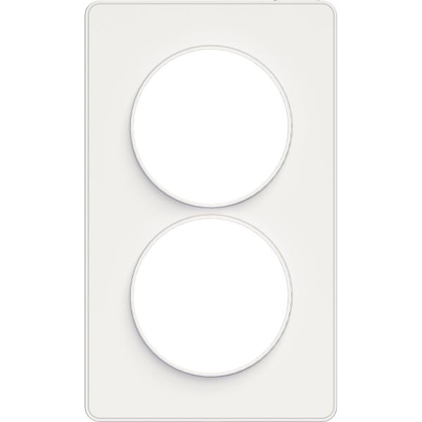Photo Odace Touch, plaque Blanc 2 postes verticaux 57mm | Ref : S520814