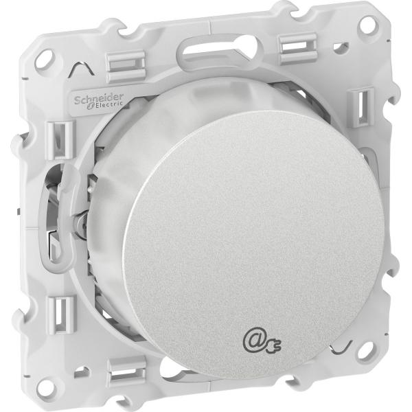 Photo Odace - prise RJ45 CPL - Alu - standard HPAV et HPAV2 - 200Mbp/s | Ref : S530490