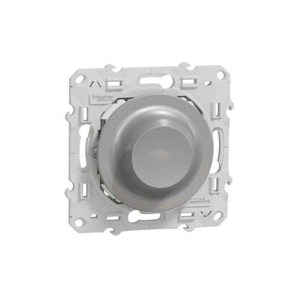 Photo Wiser Odace - variateur rotatif LED - 2 fils - zigbee - alu - permet de grer la variation de la lumire en commande manuelle mais galement via un assistant vocal et/ou smartphone en local ou  distance grce  la passerelle wifi | Ref : S530513W