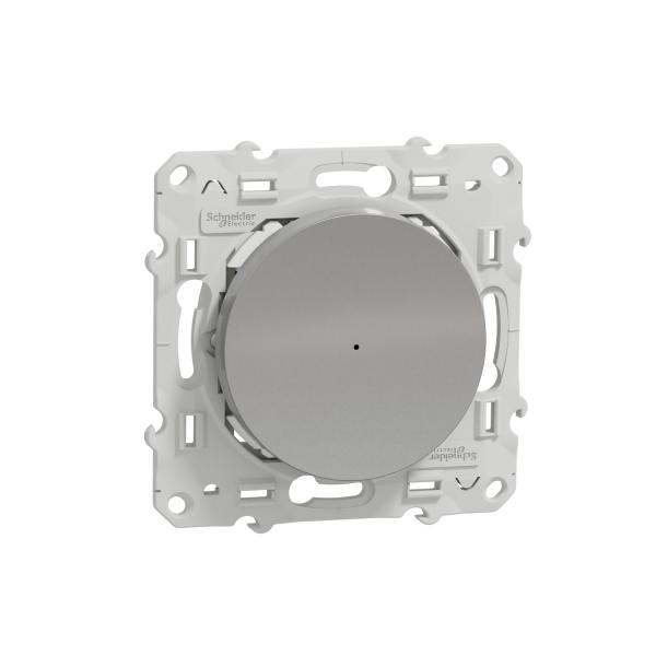 Photo Wiser Odace - variateur poussoir - 2 fils - zigbee - alu - permet de grer la variation de la lumire en commande manuelle mais galement via un assistant vocal et/ou smartphone en local ou  distance grce  la passerelle wifi | Ref : S530522W