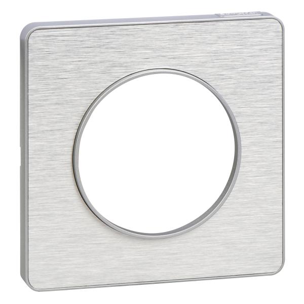 Photo Odace Touch, plaque Aluminium bross avec liser Alu 1 poste | Ref : S530802J