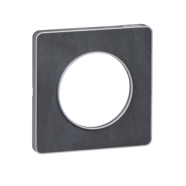 Photo Odace Touch, plaque Ardoise avec liser Alu 1 poste | Ref : S530802V