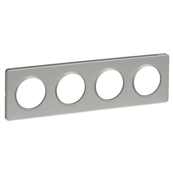 Photo Odace Touch, plaque Alu 4 postes horiz. ou vert. entraxe 71mm | Ref : S530808