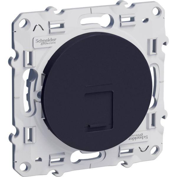 Photo Odace, prise RJ45 Anthracite, grade 3 (multimédia) cat. 6 STP, à vis | Ref : S540476