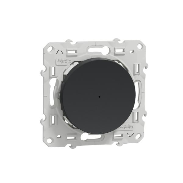 Photo Wiser Odace - variateur poussoir - 2 fils - zigbee - anthracite - permet de grer la variation de la lumire en commande manuelle mais galement via un assistant vocal et/ou smartphone en local ou  distance grce  la passerelle wifi | Ref : S540522W