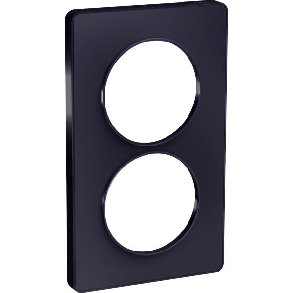Photo Odace Touch -  plaque 2 postes verticaux entraxe 57mm anthracite | Ref : S540814