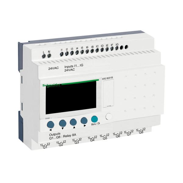 Vignette produit relais intelligent compact Zelio Logic - 20 E S - 24 V CA - horloge - affichage | Ref : SR2B201B