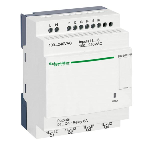 Photo Zelio Logic - relais intelligent compact - 10 E/S 100..240Vca - ss horl-ss affi. | Ref : SR2D101FU