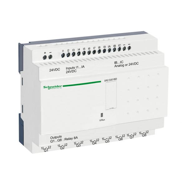 Photo Zelio Logic - relais intelligent compact - 20 E/S 24Vcc - ss horl. - ss affi. | Ref : SR2D201BD