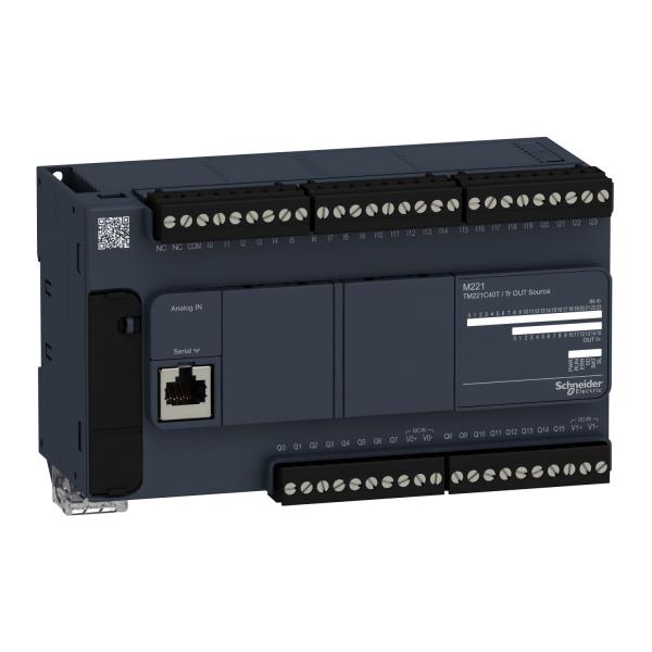 Photo Modicon M221, contrôleur 40E/S PNP, port série, 24VCC | Ref : TM221C40T