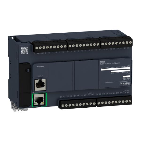 Photo Modicon M221, contrôleur 40E/S PNP, port Ethernet+série, 24VCC | Ref : TM221CE40T
