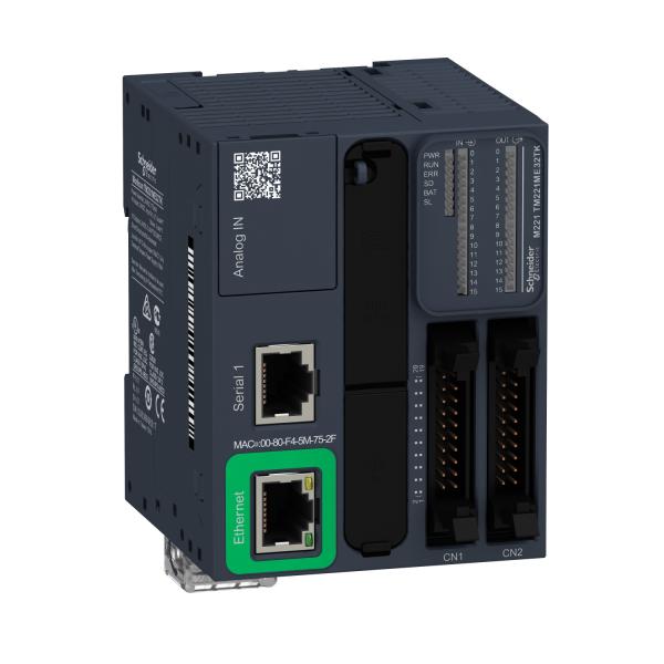 Photo Modicon M221 Book, contrôleur 32E/S PNP, port Ethernet+série, 24VCC, HE 10 | Ref : TM221ME32TK